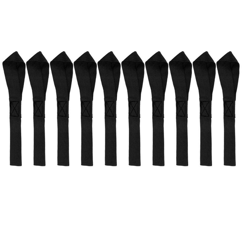 F FIERCE CYCLE 10pcs 8.07" x 0.98" Cargo Belt Soft Loop Tie Down Trailer Straps for Motorcycle ATV UTV Black 2.5x20.5cm - Image 1